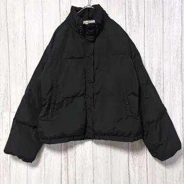 세포 다운풍 숏 블루종 블랙 L 사이즈 루즈핏 귀여운