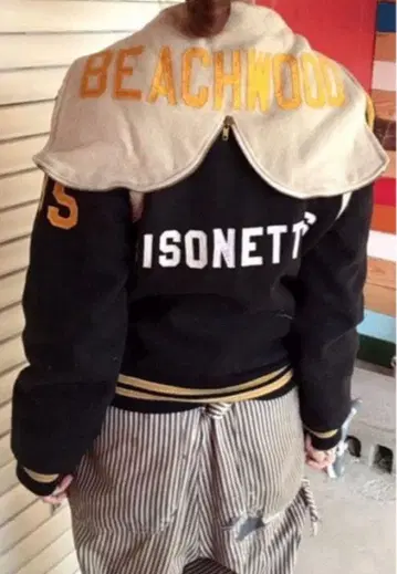 80년대 미국 빈티지 세일러 후드 바시티 자켓