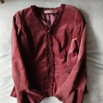 L'EST ROSE 레스트로즈 버건디 로즈 노카라 자켓