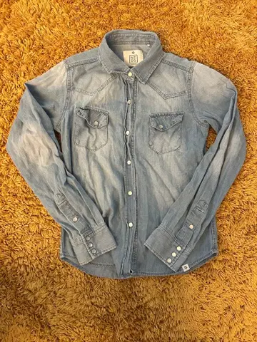 NTDG 빈티지 데님 셔츠 긴팔 라이트 블루