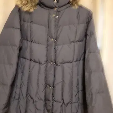 네이비 퍼 다운 자켓