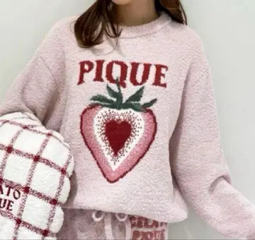 젤라또피케 스트로베리 자카드 풀오버 미사용 새상품