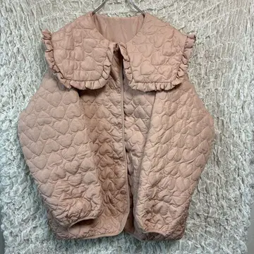 아프레 주르 프릴 옷깃 하트형 퀼팅 아우터