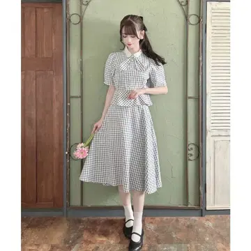 Fi.n.t 도비 체크 셋업 원피스