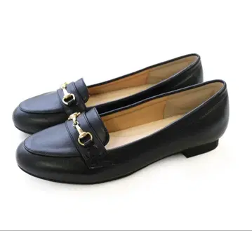 [ 미사용 새상품 ] 금장 장식 로퍼 블랙 브라운 박스 포함