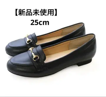 [ 미사용 새상품 ] 금장 장식 로퍼 블랙 브라운 박스 포함