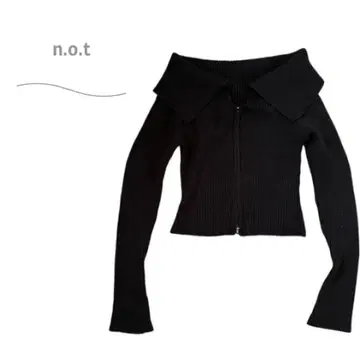 노트 더블 집업 리브 니트 가디건 숏 기장 타이트