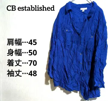CB established 1962 파란색 긴팔 셔츠 2X