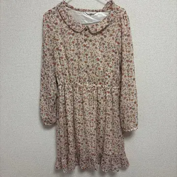 꽃무늬 긴팔 무릎 기장 원피스