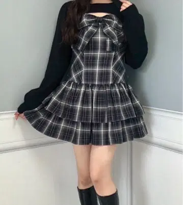 evelyn 리본 볼레로 OP black