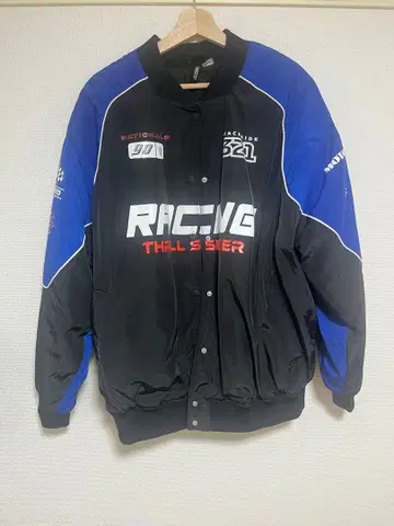 나일론 자켓 L 블랙/블루 레이스풍