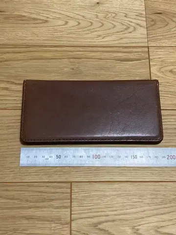 가죽 공예 다크 브라운 장지갑 얇은 타입 카드 홀더 포함