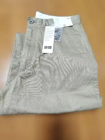 UNIQLO 와이드 핏 치노 팬츠 브라운 85cm
