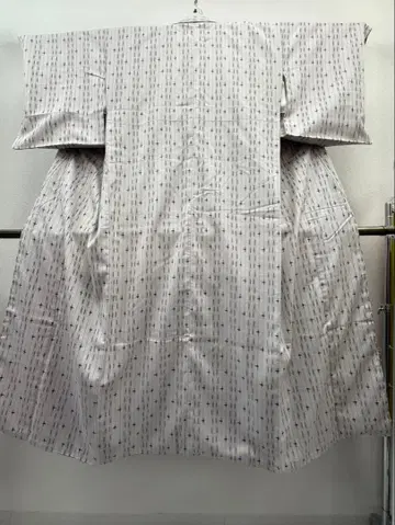 류큐 무늬 새상품급 그레이 계열  기모노 이중 기모노