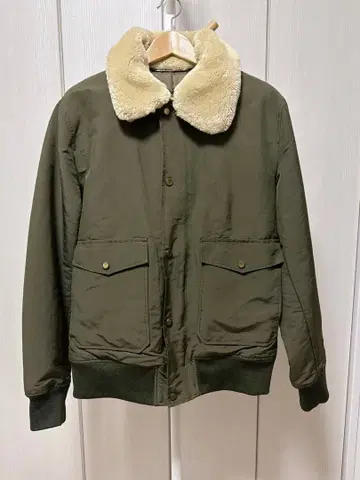 ZARA 남성용 옷깃 퍼 블루종 카키 코트