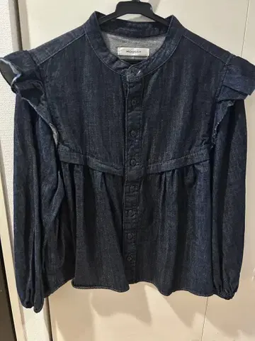 MOUSSY 러플 인디고 블라우스