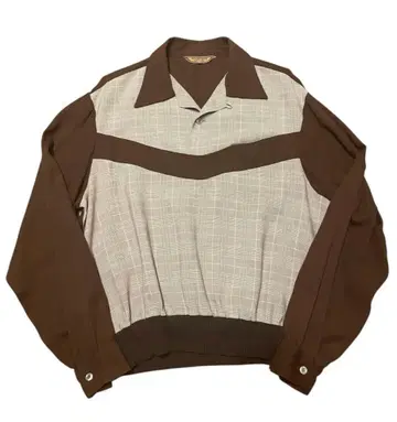 50s 레이온 개버딘 리브 셔츠 풀오버