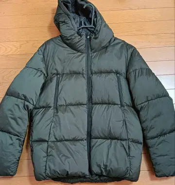 GU 후드 부착 다운 자켓 L 올리브 그린