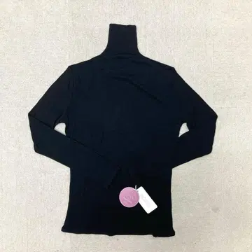 새상품 천사의 면 쉬폰 하이넥 긴팔 블랙 L 사이즈 여성용