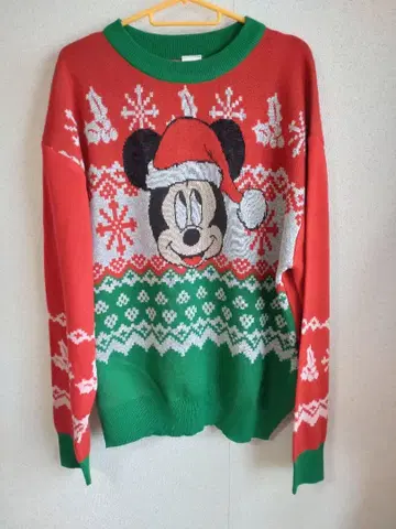 아베일 미키 크리스마스 산타 스웨터 니트