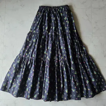 새상품급 라운지 드레스 플라워 개더 스커트 네이비 미니 꽃무늬 플레어