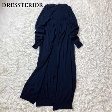DRESSTERIOR 드레리아 가디건 롱 울 네이비
