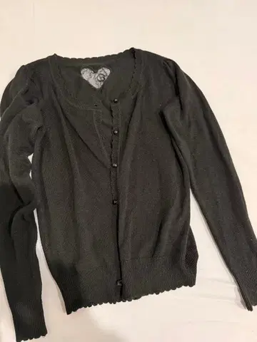 블랙 긴팔 가디건