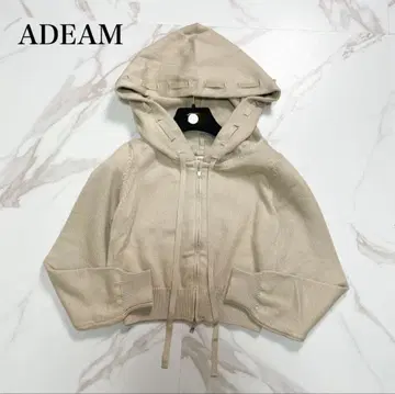ADEAM 베이지 후드 부착 후드티