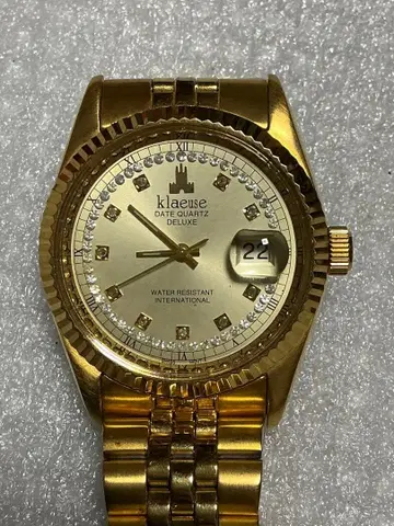 klaus DATE QUARTZ DELUXE 골드 손목시계