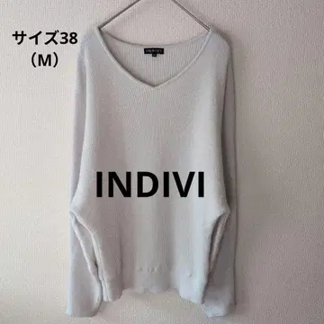 INDIVI 돌먼 슬리브 스웨터 양모 캐시미어 혼방 라이트 그레이