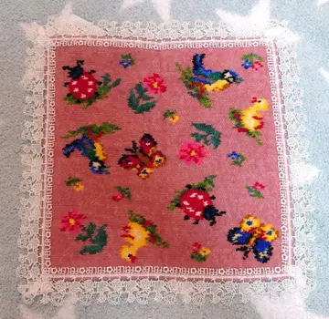 미사용 새상품 근택 레이스 FEILER 콜라보 손수건 핑크