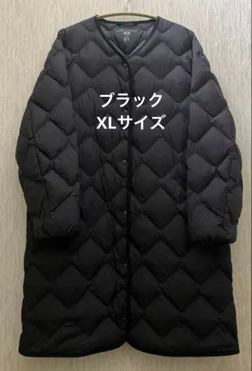 유니클로 우루라라 라이트 다운 자켓 롱 코트 블랙 XL