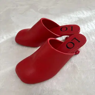 레드 뮬 둥근 힐 심플