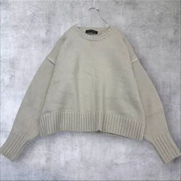 새상품급 어반 리서치 알파카 혼방 담요 스티치 니트 BE