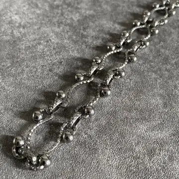 멕시칸 주얼리 실버 볼 체인 목걸이 다이아몬드 컷