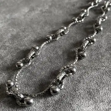 멕시칸 주얼리 실버 볼 체인 목걸이 다이아몬드 컷