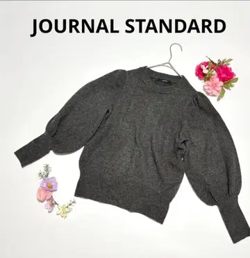 저널 스탠다드 735 퍼프 슬리브 니트 그레이