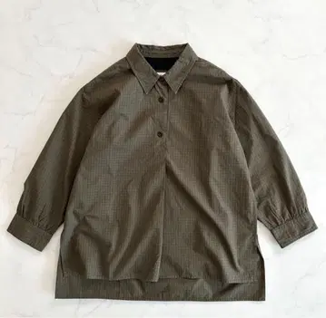 MHL. 마가렛호웰 체크 무늬 셔츠 7부 소매 사이즈 1 카키색