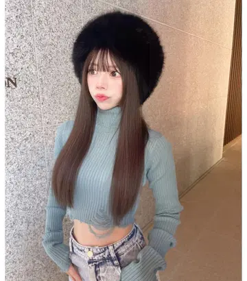 다리치 데미지 보더 숏 리브 니트