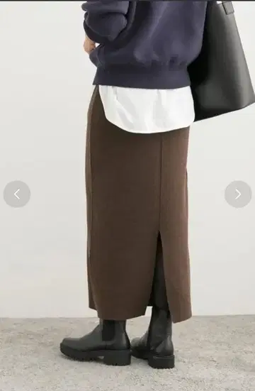 URBAN RESEARCH 스무스 니트 스트레이트 스커트 브라운 M