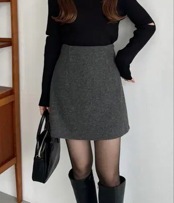 callautia 울 라이크 기모 미니 스커트 (이너 팬츠 포함) M