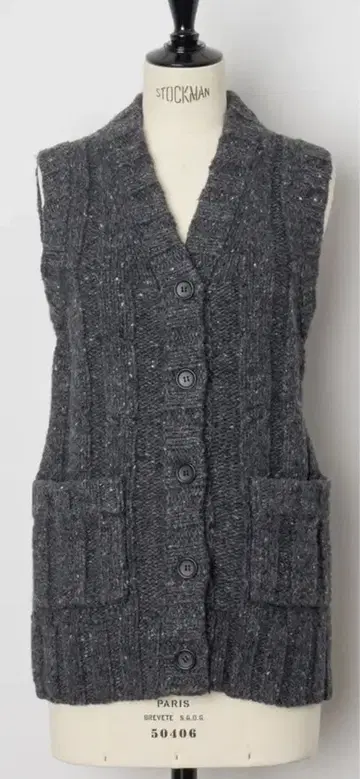 페일 주트 니트 베스트 다크 그레이