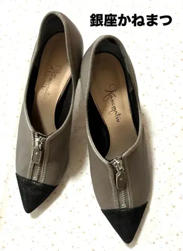 [ 긴자 카네마츠 ] 바이컬러 펌프스 힐 숏부츠