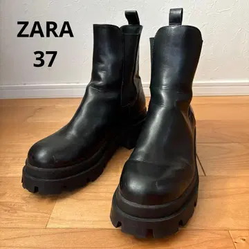 ZARA 자라 통굽 사이드 고어 부츠 블랙 37