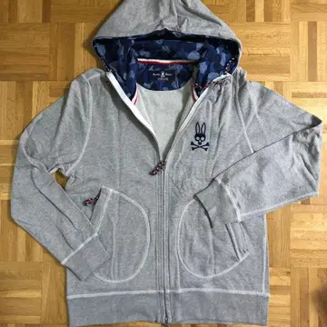 Psycho Bunny 그레이 후드 부착 후드티