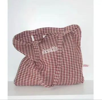 she said that 토트백 레드 브라운 체크