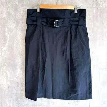 L'EQUIPE 레킵 벨트 하이웨스트 턱 스커트 무릎 기장