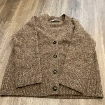 ZARA 브라운 버튼 가디건 L