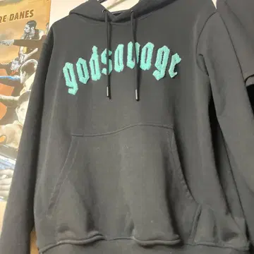 godsavage 후드 부착 후드티 블랙
