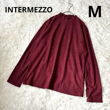 INTERMEZZO 일본제 와인 레드 모크넥 니트 M